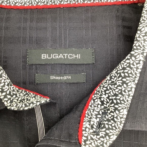 Bugatchi Mens Shaped Fit Long Sleeve Button Up Shirt Black‎ Size Medium - Picture 4 of 6